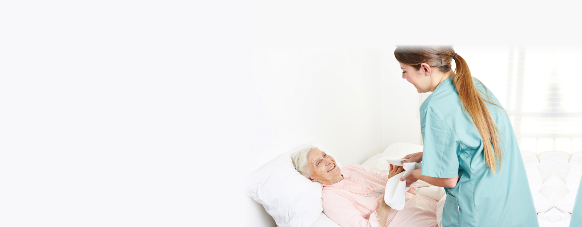 caregiver assisting patient