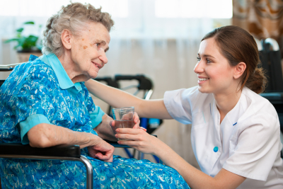 senior woman with her caregiver